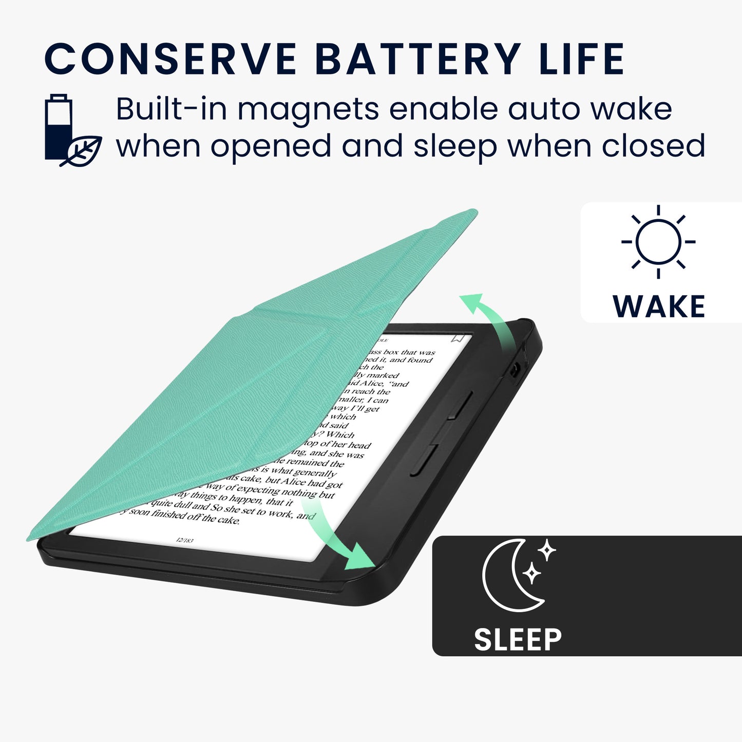 kwmobile Case for Kobo Libra H2O - eReader Flip Cover with Auto Sleep Function - Stand Case