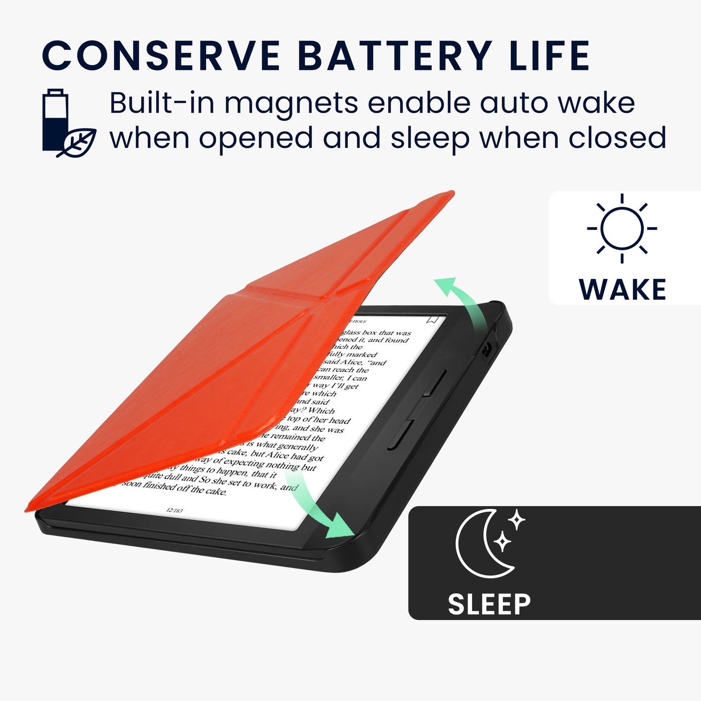 kwmobile Case for Kobo Libra H2O - eReader Flip Cover with Auto Sleep Function - Stand Case