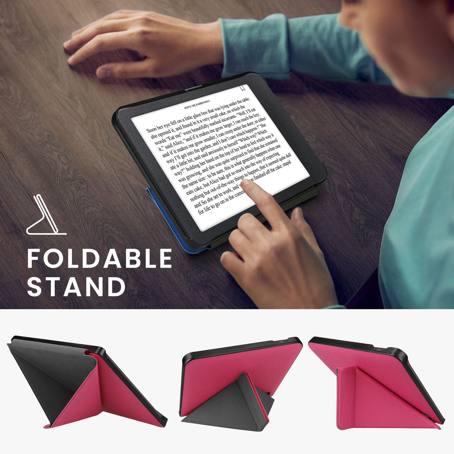 kwmobile Case for Kobo Libra H2O - eReader Flip Cover with Auto Sleep Function - Stand Case