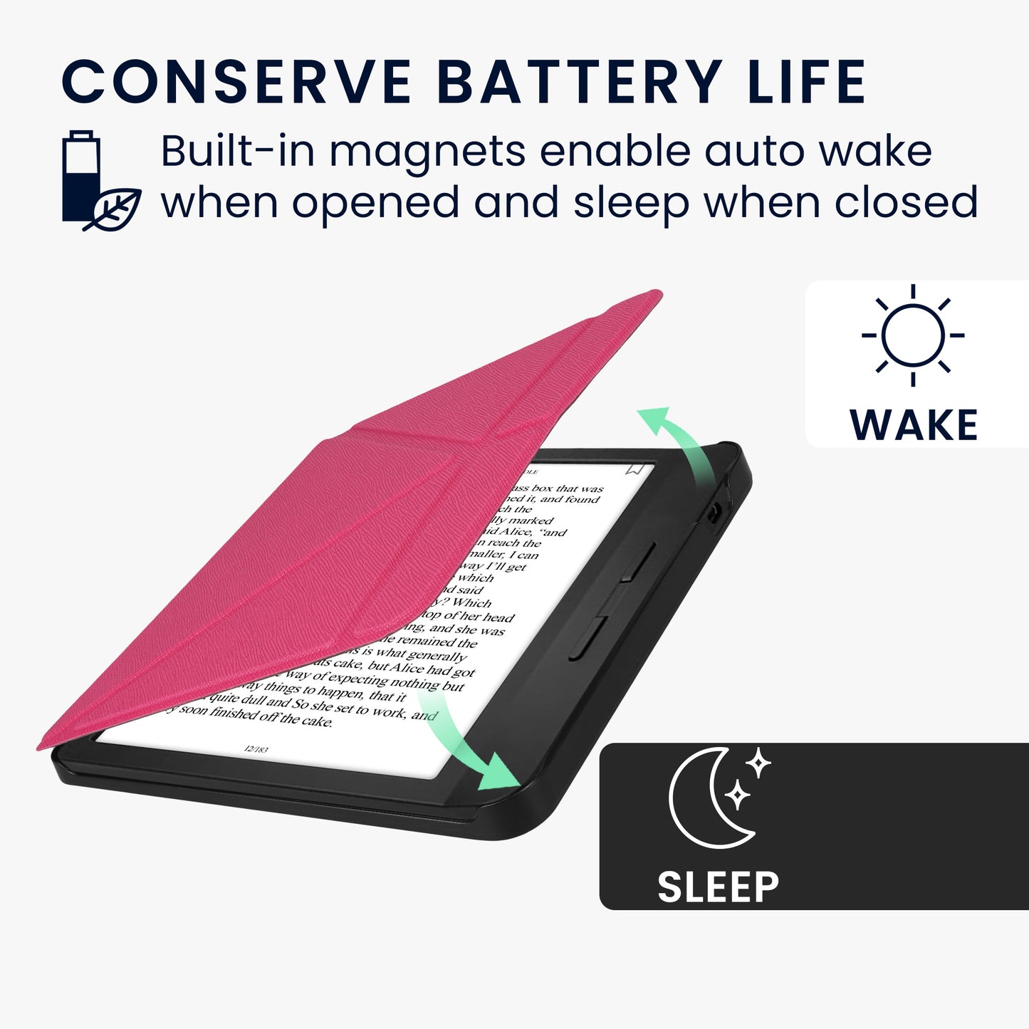 kwmobile Case for Kobo Libra H2O - eReader Flip Cover with Auto Sleep Function - Stand Case