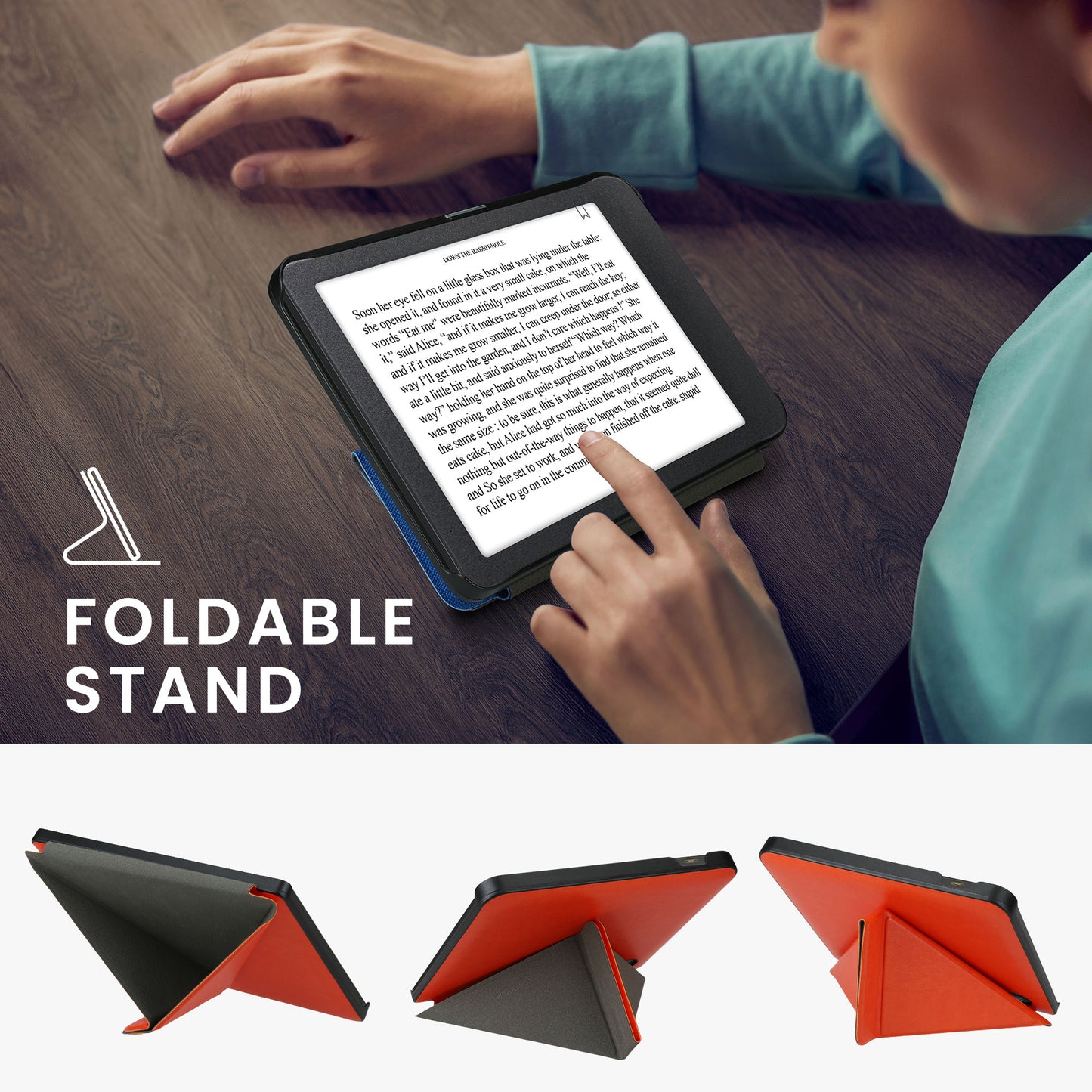 kwmobile Case for Kobo Libra H2O - eReader Flip Cover with Auto Sleep Function - Stand Case