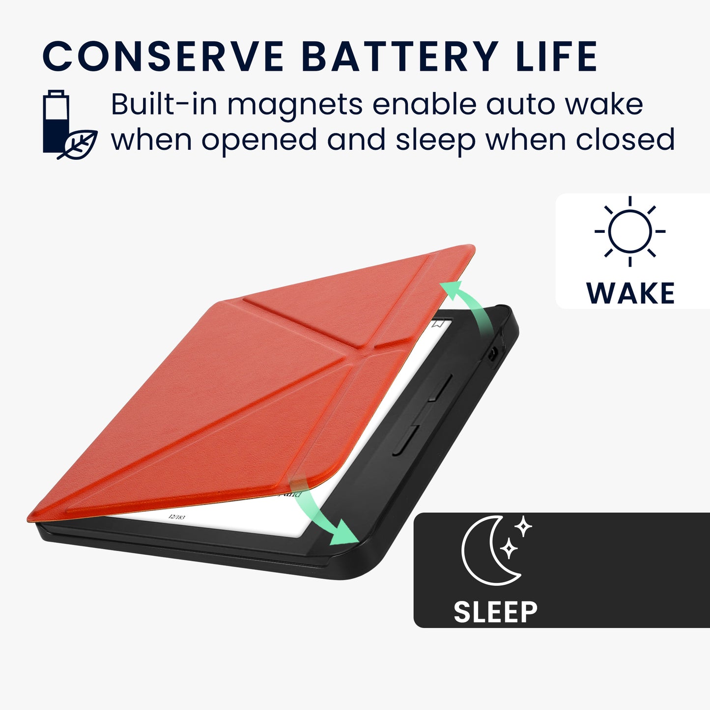 kwmobile Case for Kobo Libra H2O - eReader Flip Cover with Auto Sleep Function - Stand Case