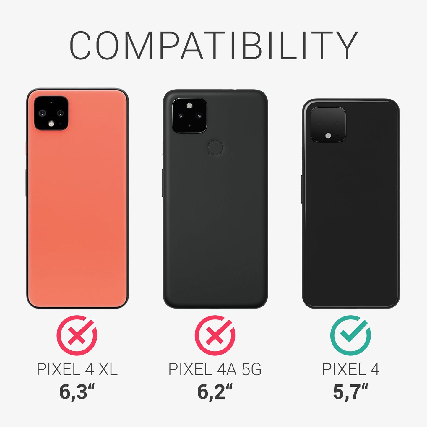 kwmobile Phone Case for Google Pixel 4 - Wireless Charging - Protective Cover