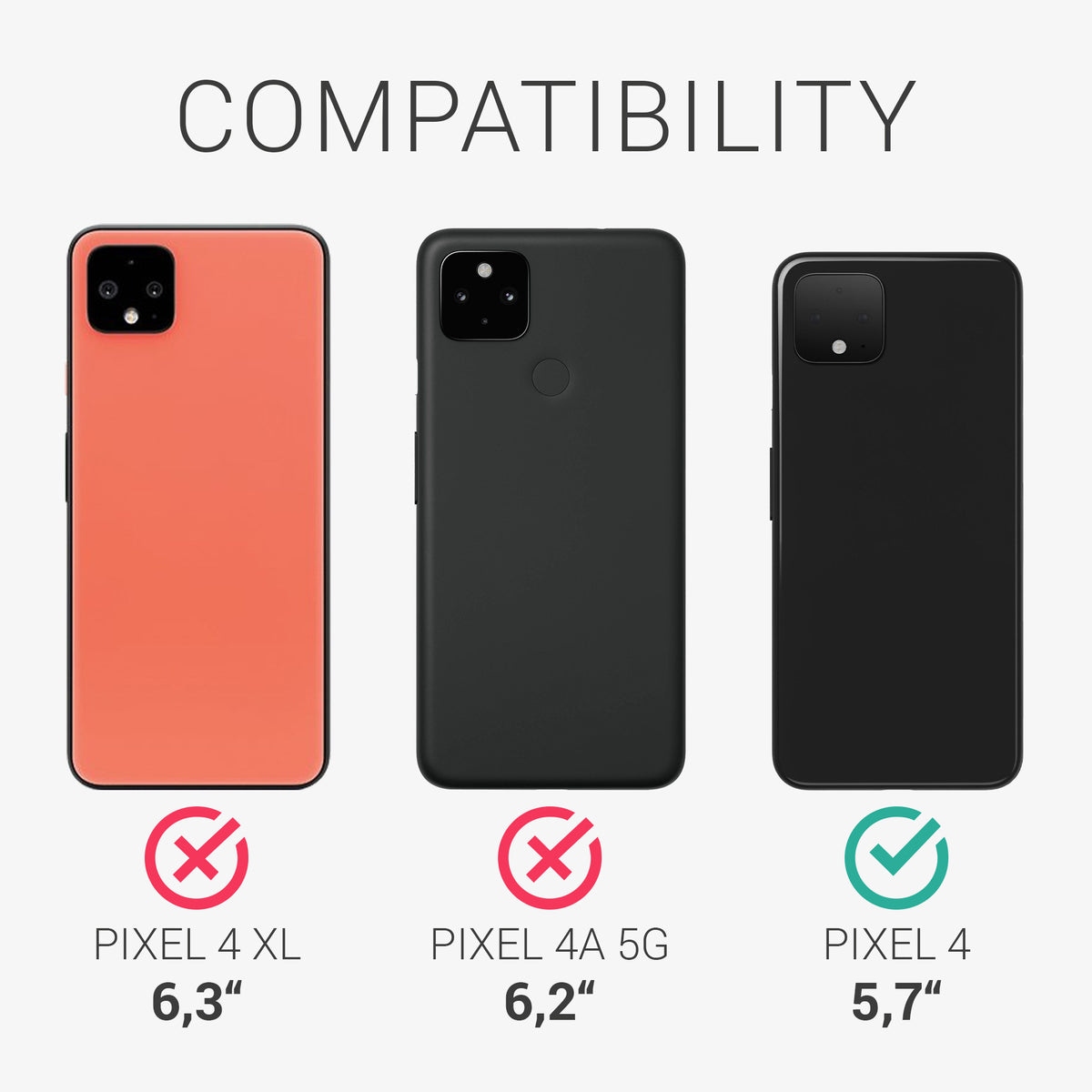 kwmobile Phone Case for Google Pixel 4 - Wireless Charging - Protective Cover
