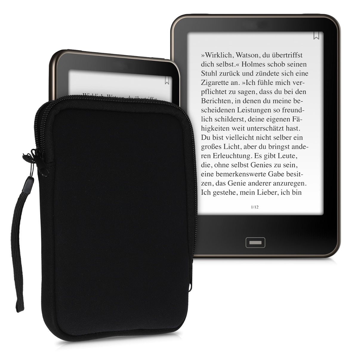 kwmobile Protective Bag for eReader Pouch Cover Case Protective Sleeve 17 x 12 x 2 cm Internal Dimensions