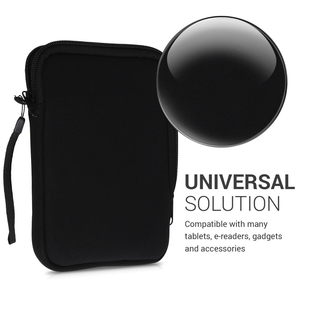 kwmobile Protective Bag for eReader Pouch Cover Case Protective Sleeve 17 x 12 x 2 cm Internal Dimensions