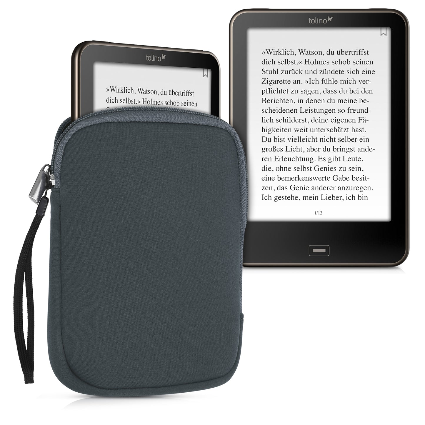 kwmobile Protective Bag for eReader Pouch Cover Case Protective Sleeve 17 x 12 x 2 cm Internal Dimensions
