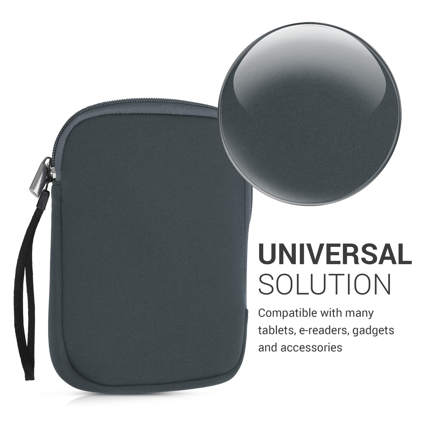 kwmobile Protective Bag for eReader Pouch Cover Case Protective Sleeve 17 x 12 x 2 cm Internal Dimensions