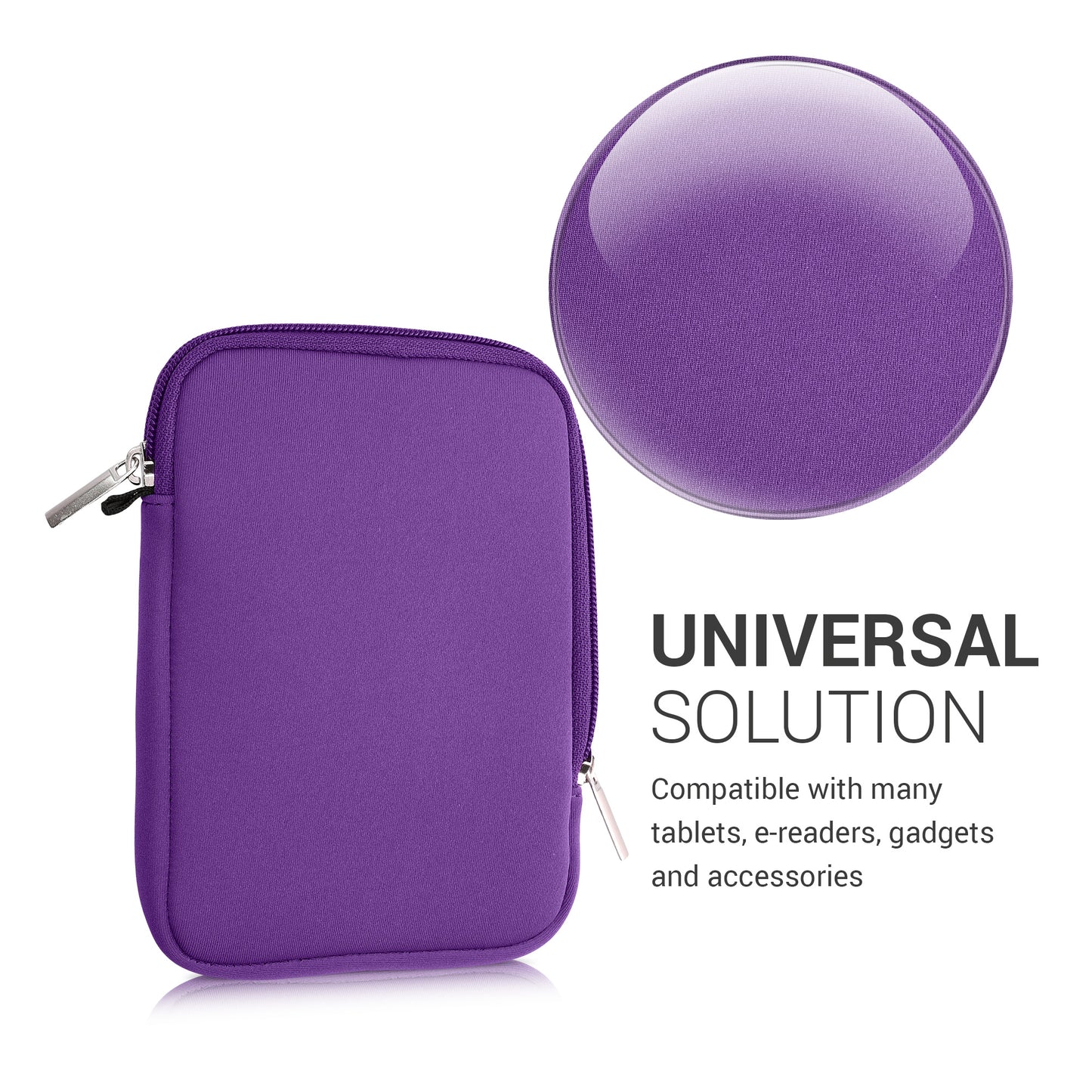 kwmobile Protective Bag for eReader Pouch Cover Case Protective Sleeve 17 x 12 x 2 cm Internal Dimensions