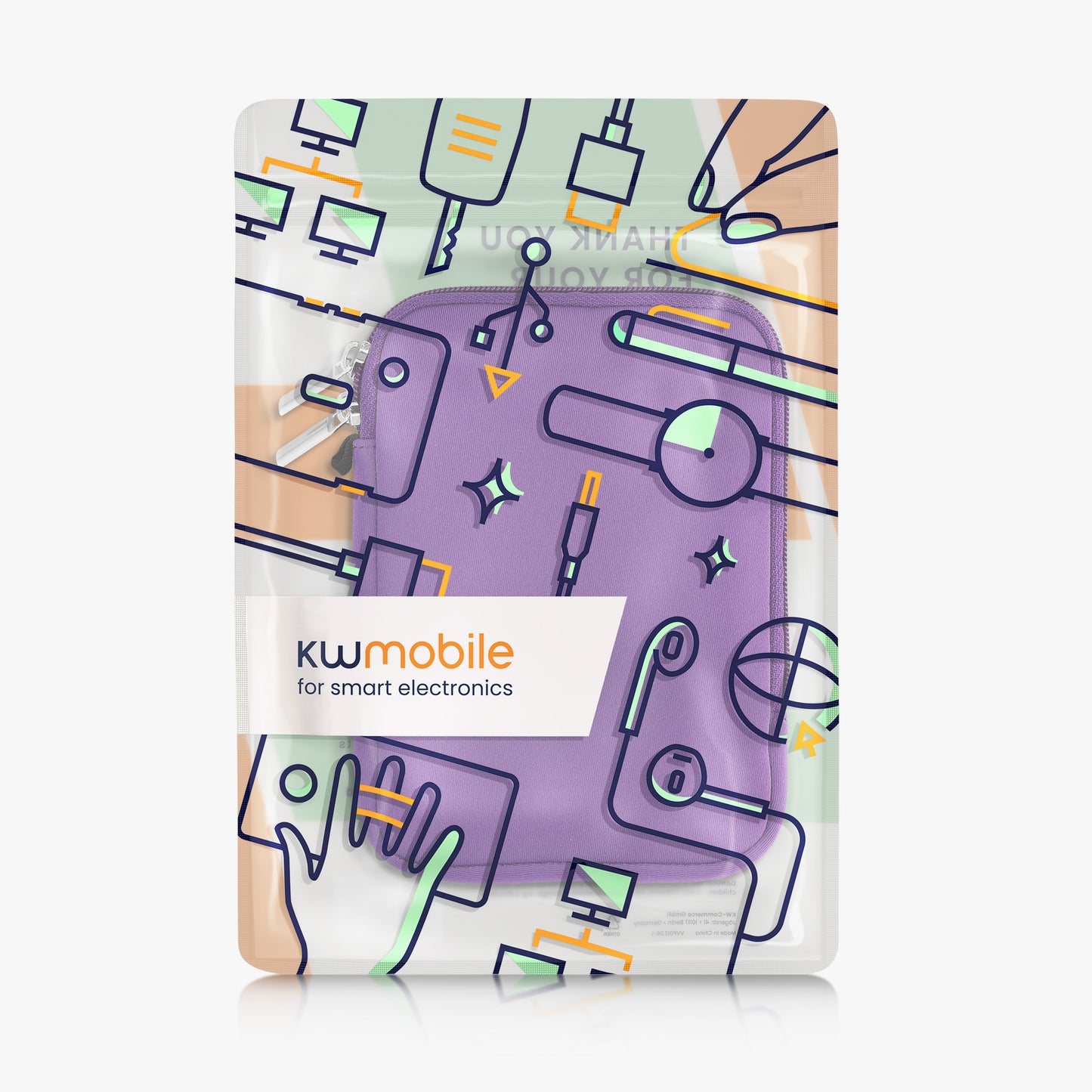 kwmobile Protective Bag for eReader Pouch Cover Case Protective Sleeve 17 x 12 x 2 cm Internal Dimensions