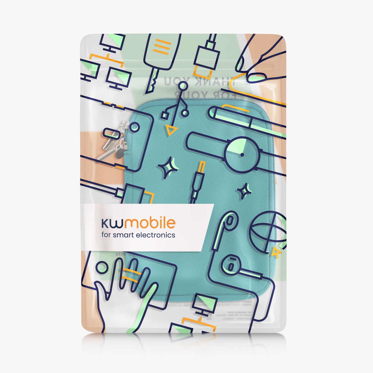 kwmobile Protective Bag for eReader Pouch Cover Case Protective Sleeve 17 x 12 x 2 cm Internal Dimensions