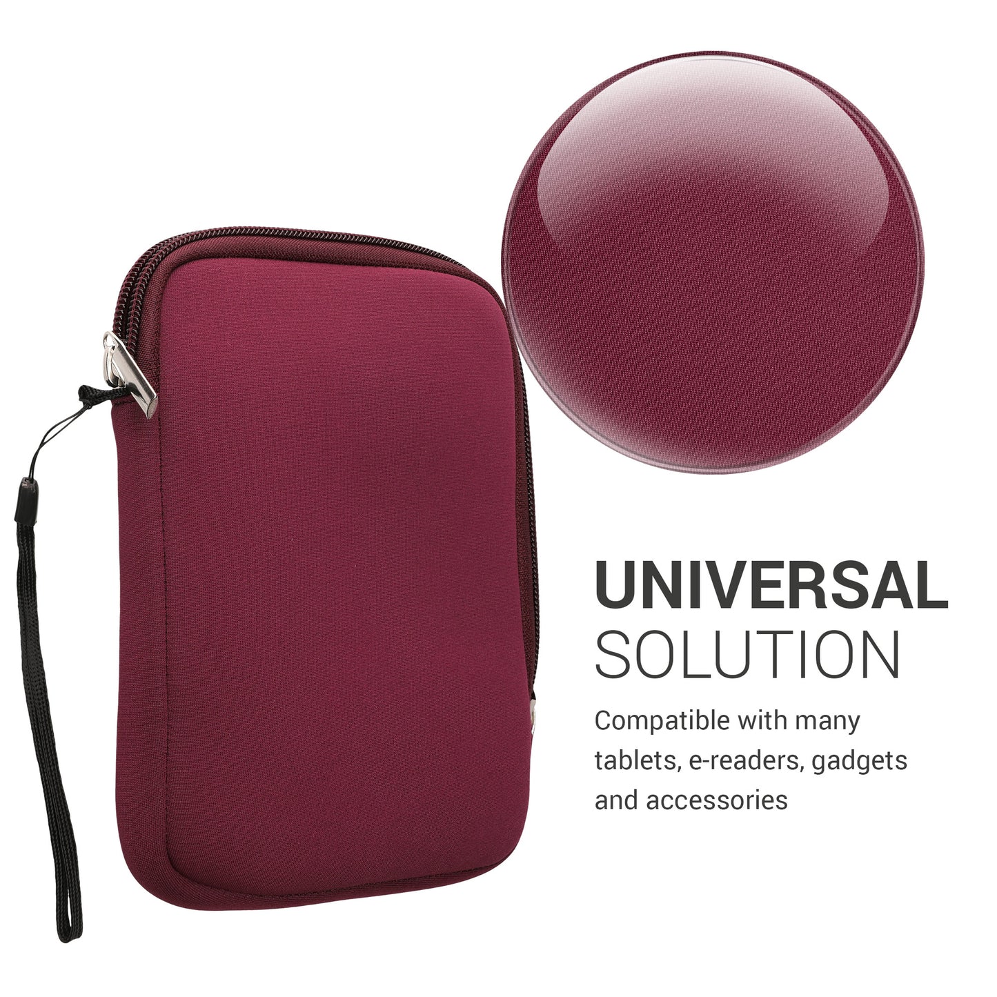 kwmobile Protective Bag for eReader Pouch Cover Case Protective Sleeve 17 x 12 x 2 cm Internal Dimensions