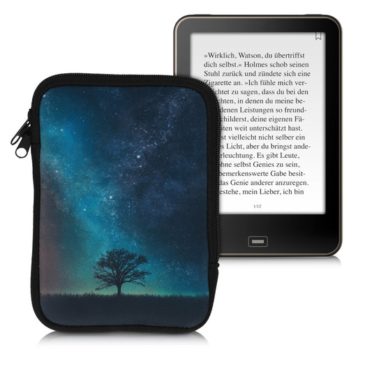 kwmobile Bag for eReader Protective Case Galaxy Tree Meadow 17 x 12 x 2 cm Inner Dimensions