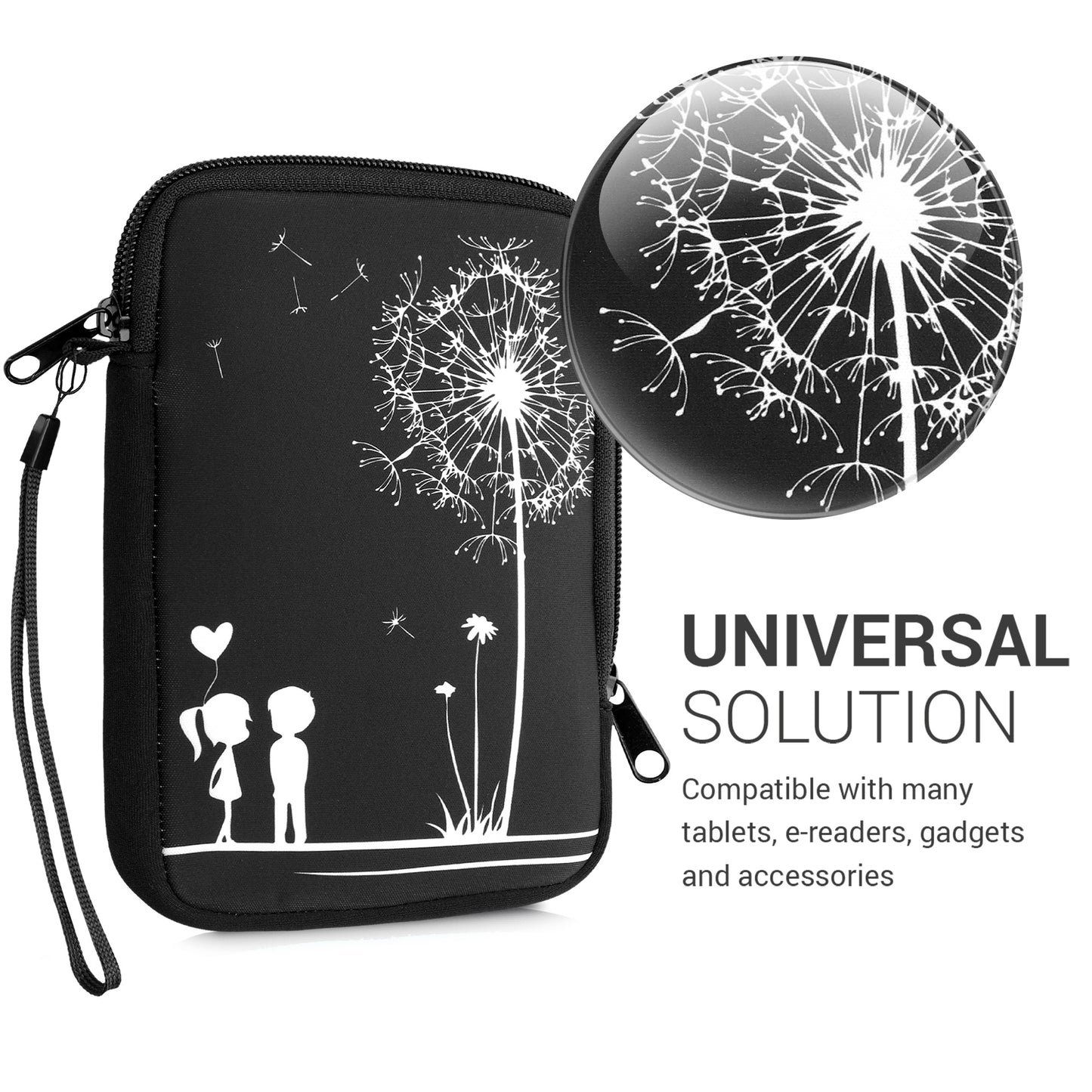 kwmobile Bag for eReader Protective Case Galaxy Tree Meadow 17 x 12 x 2 cm Inner Dimensions