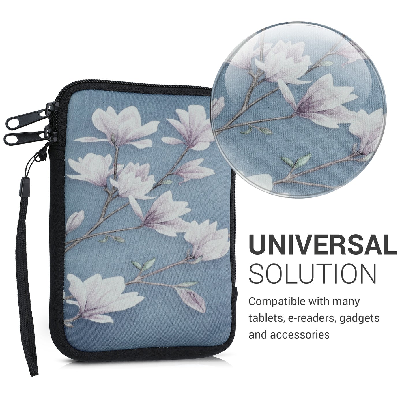 kwmobile Bag for eReader Protective Case Galaxy Tree Meadow 17 x 12 x 2 cm Inner Dimensions