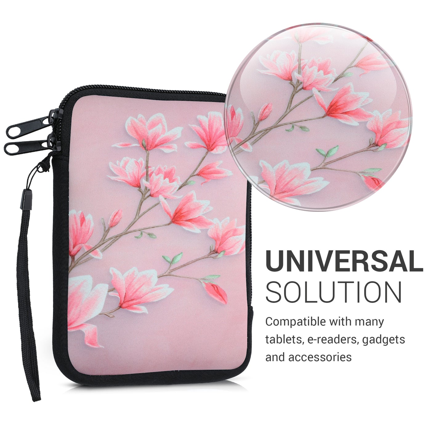 kwmobile Bag for eReader Protective Case Galaxy Tree Meadow 17 x 12 x 2 cm Inner Dimensions