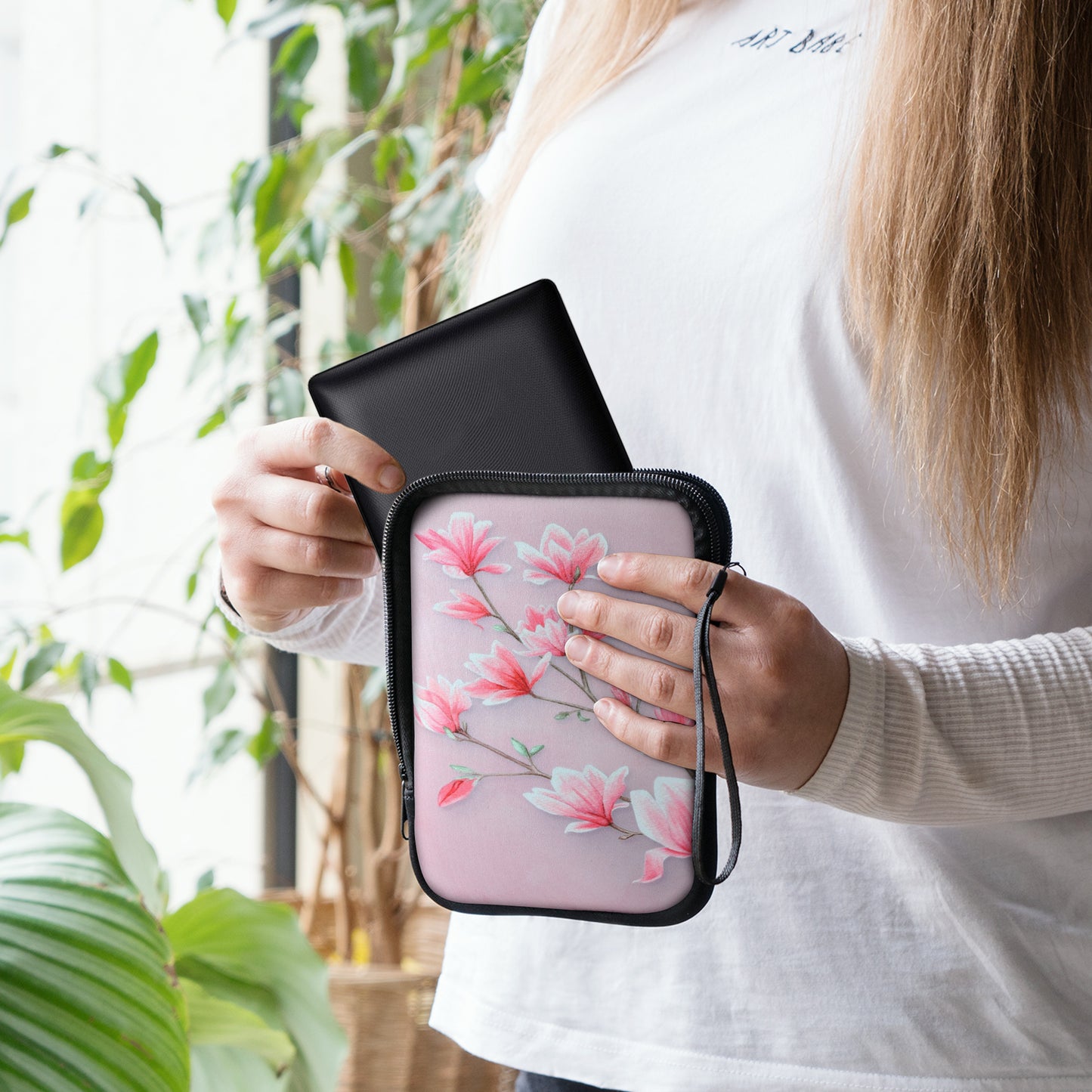 kwmobile Bag for eReader Protective Case Galaxy Tree Meadow 17 x 12 x 2 cm Inner Dimensions