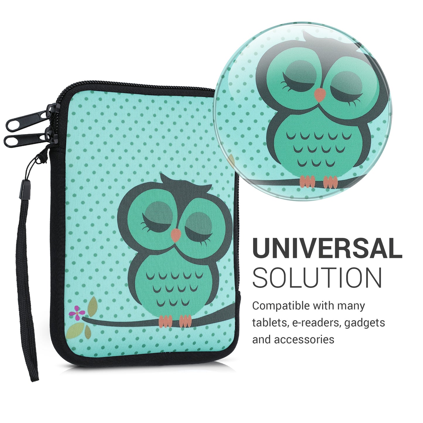 kwmobile Bag for eReader Protective Case Galaxy Tree Meadow 17 x 12 x 2 cm Inner Dimensions