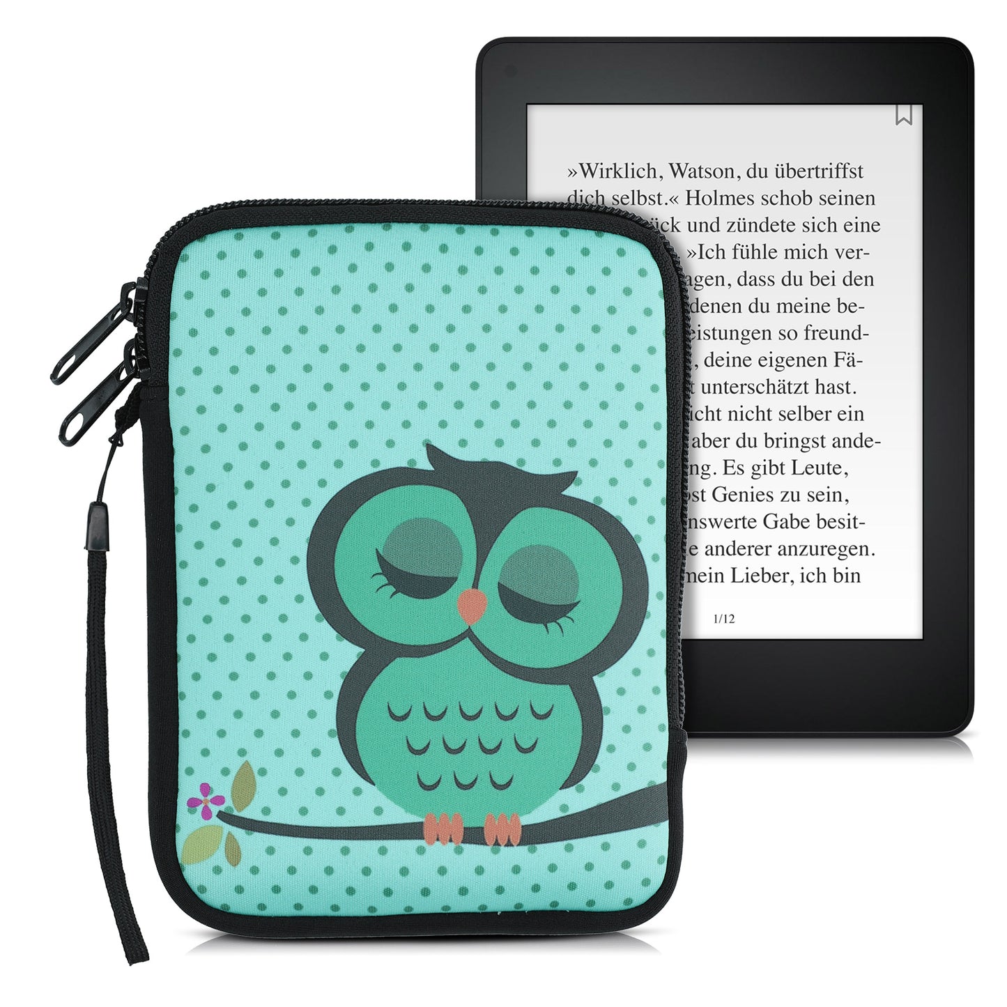 kwmobile Bag for eReader Protective Case Galaxy Tree Meadow 17 x 12 x 2 cm Inner Dimensions