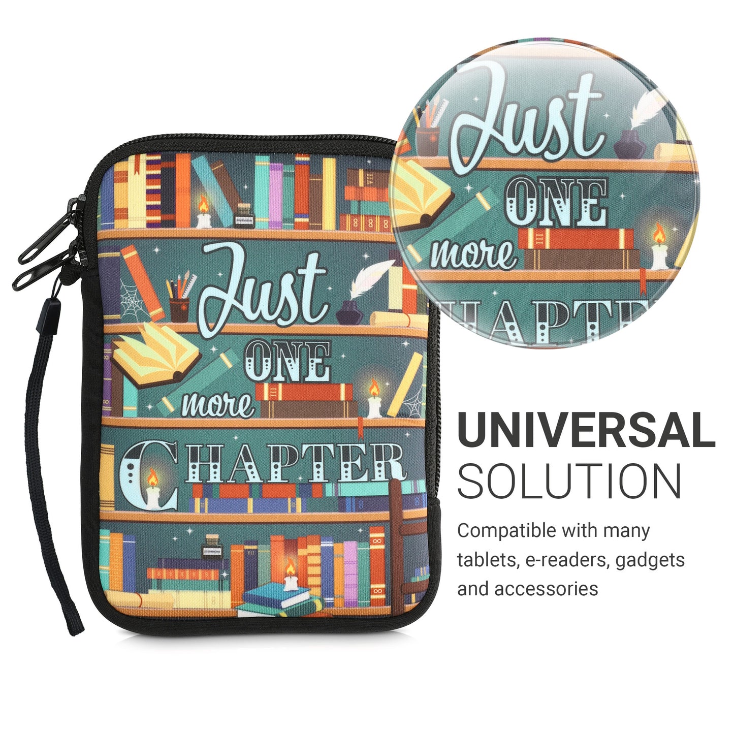 kwmobile Bag for eReader Protective Case Galaxy Tree Meadow 17 x 12 x 2 cm Inner Dimensions