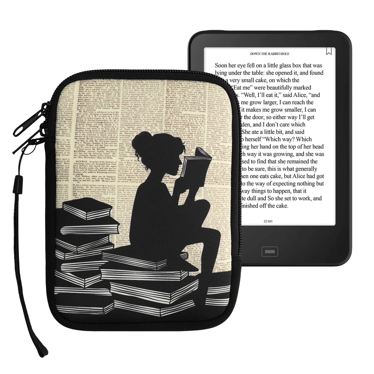 kwmobile Bag for eReader Protective Case Galaxy Tree Meadow 17 x 12 x 2 cm Inner Dimensions