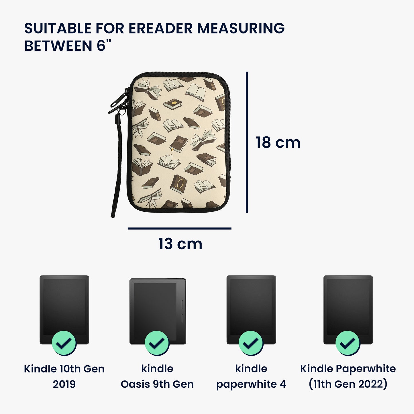 kwmobile Bag for eReader Protective Case Galaxy Tree Meadow 17 x 12 x 2 cm Inner Dimensions
