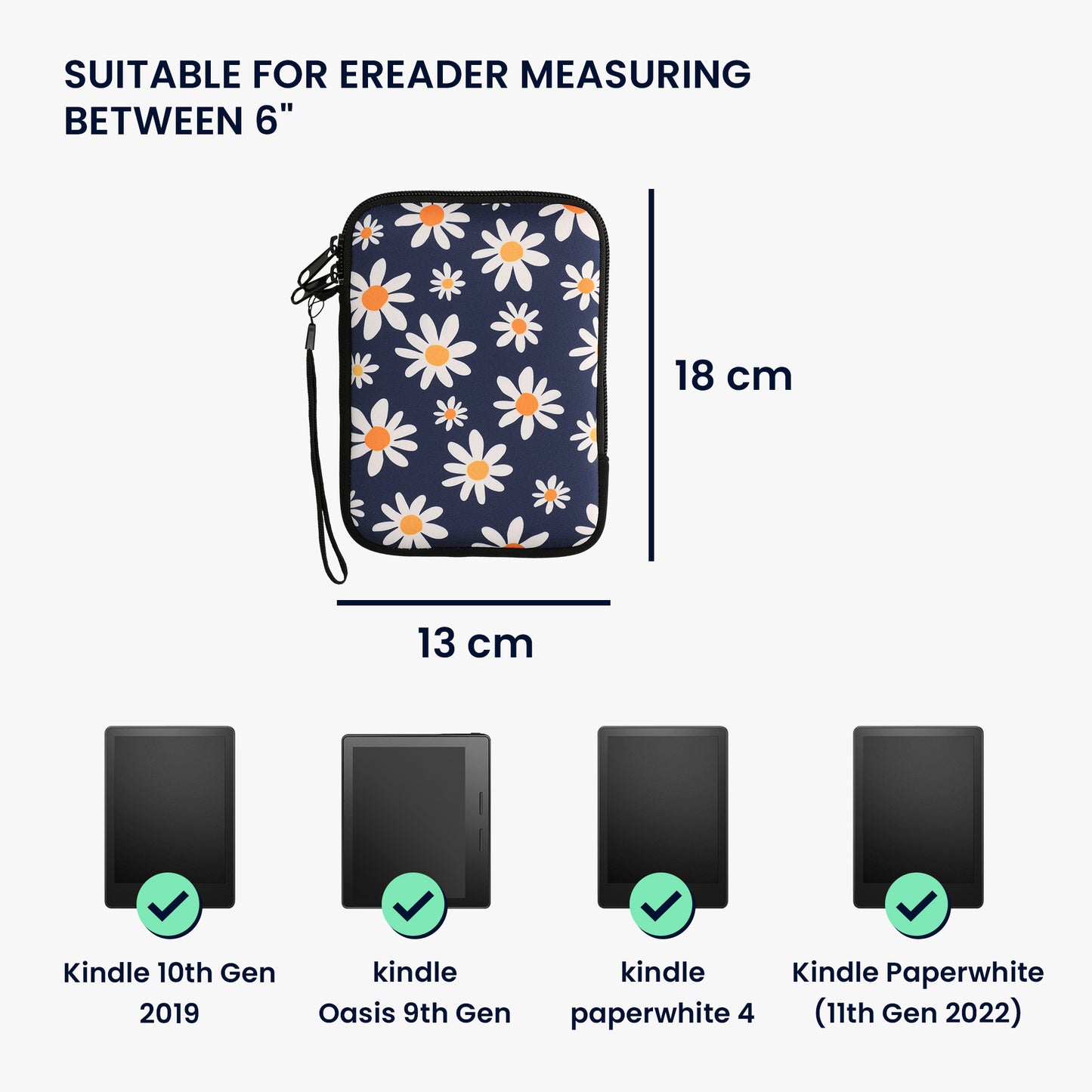 kwmobile Bag for eReader Protective Case Galaxy Tree Meadow 17 x 12 x 2 cm Inner Dimensions