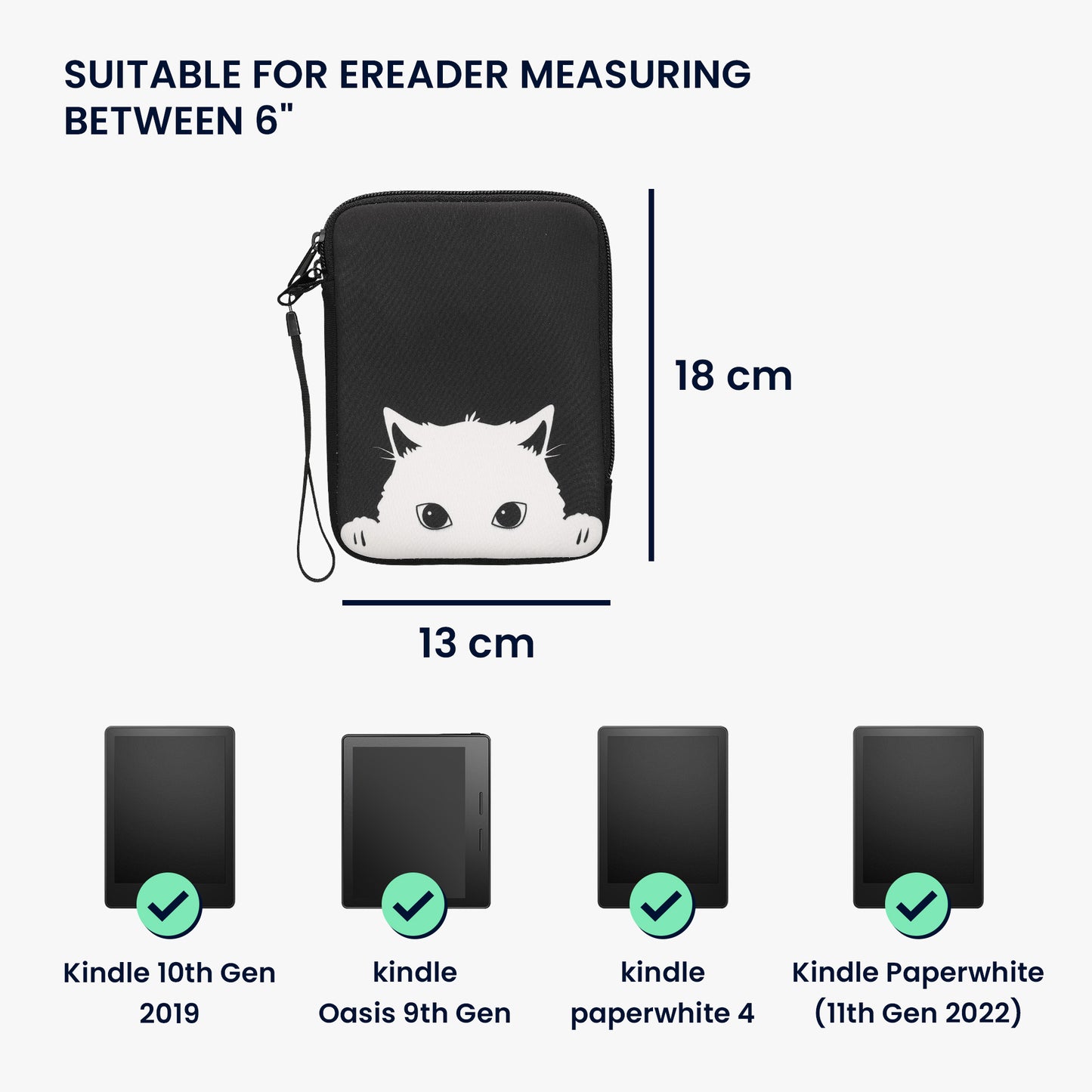 kwmobile Bag for eReader Protective Case Galaxy Tree Meadow 17 x 12 x 2 cm Inner Dimensions