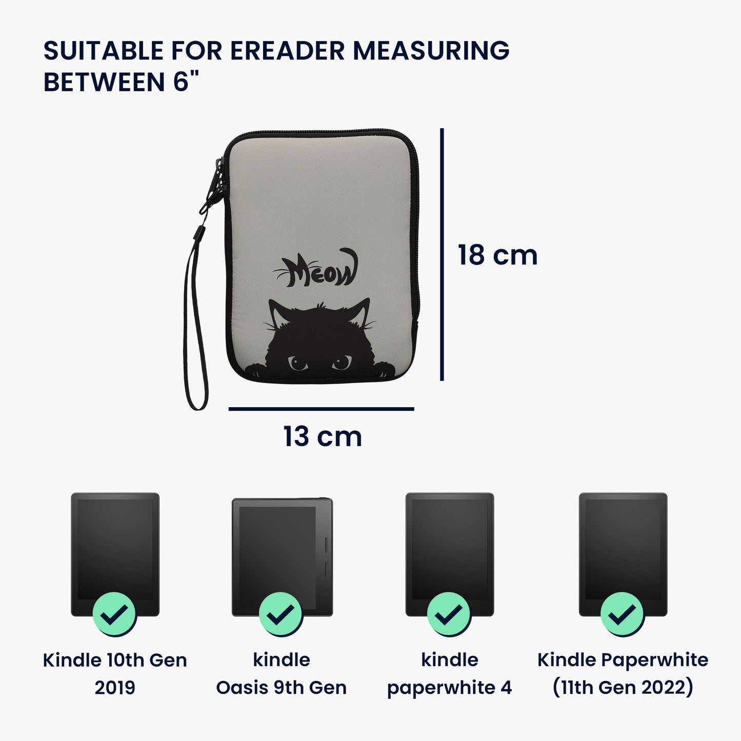 kwmobile Bag for eReader Protective Case Galaxy Tree Meadow 17 x 12 x 2 cm Inner Dimensions