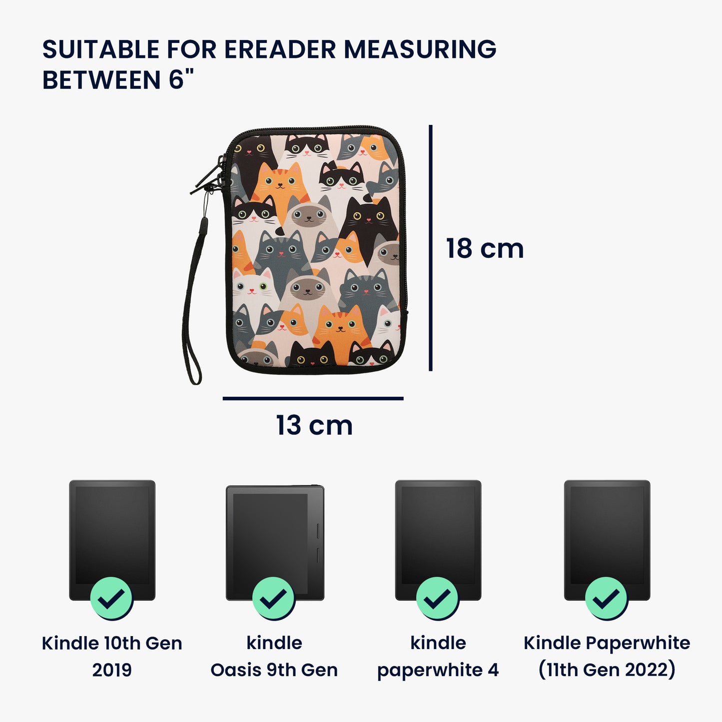 kwmobile Bag for eReader Protective Case Galaxy Tree Meadow 17 x 12 x 2 cm Inner Dimensions