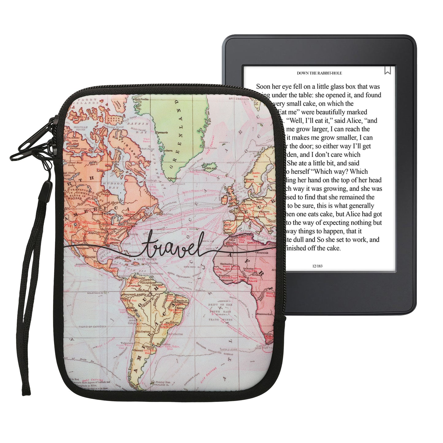 kwmobile Bag for eReader Protective Case Galaxy Tree Meadow 17 x 12 x 2 cm Inner Dimensions