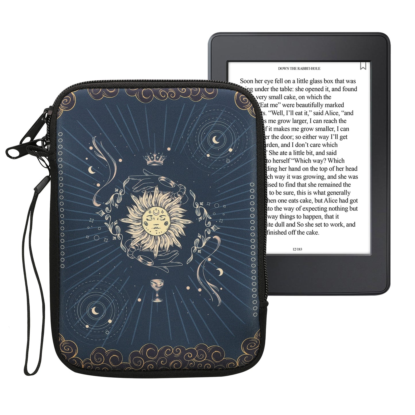 kwmobile Bag for eReader Protective Case Galaxy Tree Meadow 17 x 12 x 2 cm Inner Dimensions
