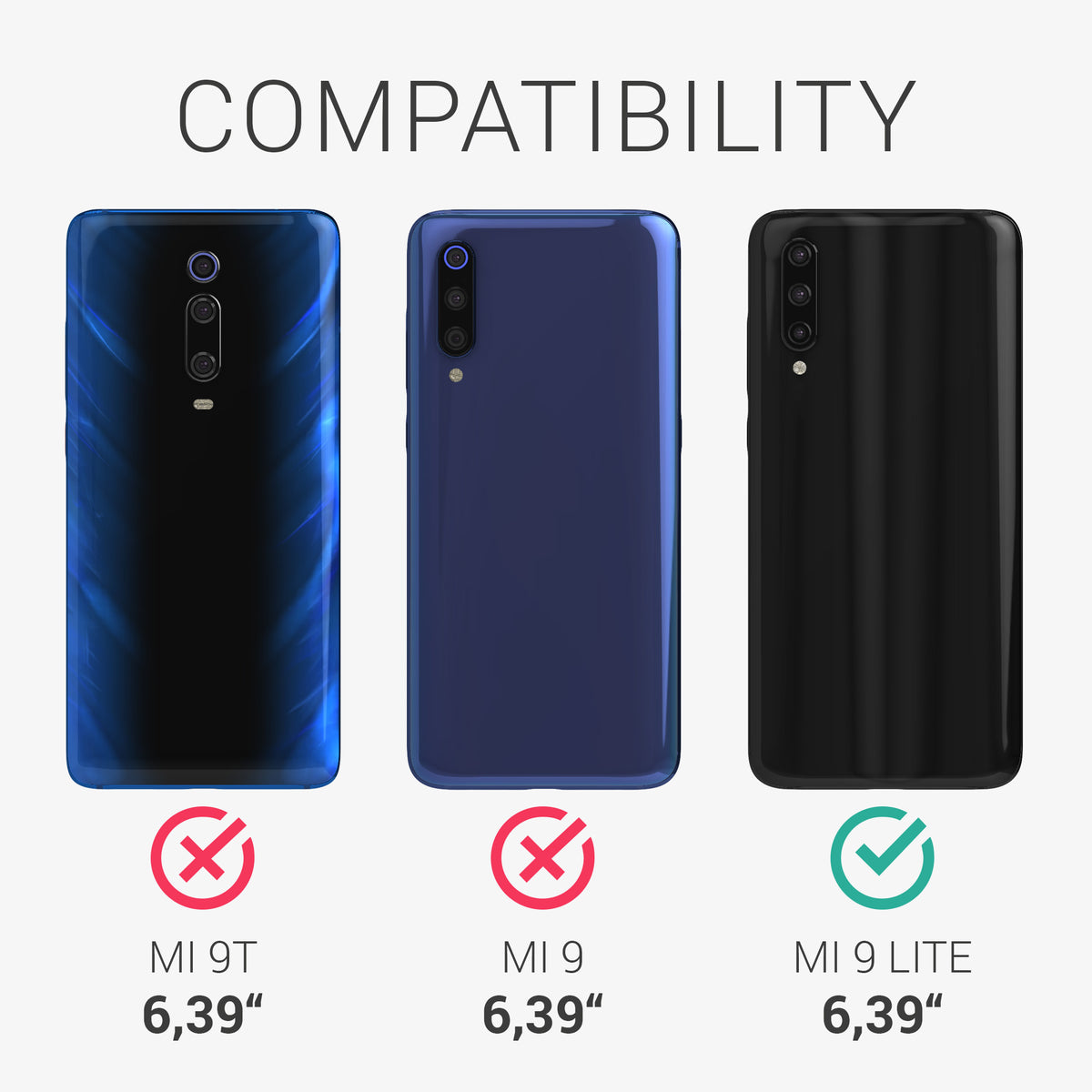 kwmobile Phone Case for Xiaomi Mi 9 Lite Case Silicone Case Protective Cover