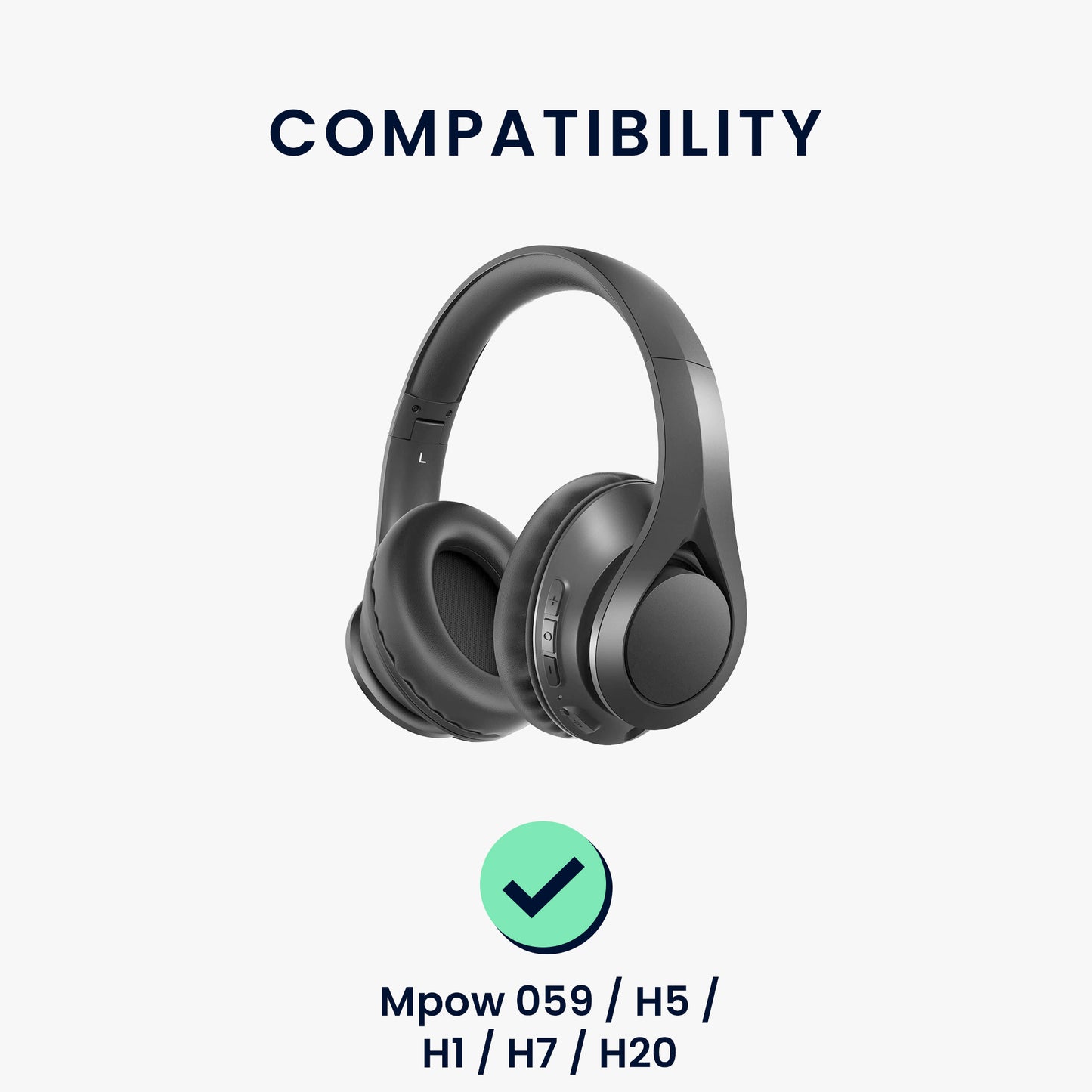 kwmobile Ear Pads for Mpow 059 / H5 / H1 / H7 / H20 Ear Cushions Replacement Parts Headphone Earpads Over Ear Headphones