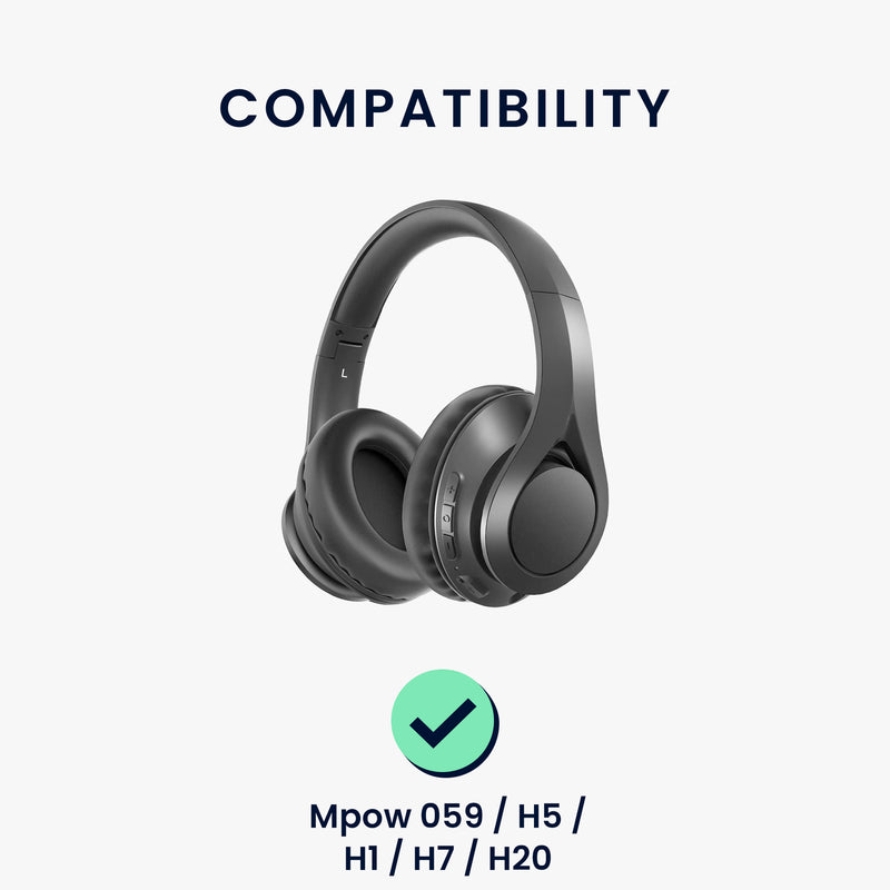 kwmobile Ear Pads for Mpow 059 / H5 / H1 / H7 / H20 Ear Cushions Replacement Parts Headphone Earpads Over Ear Headphones