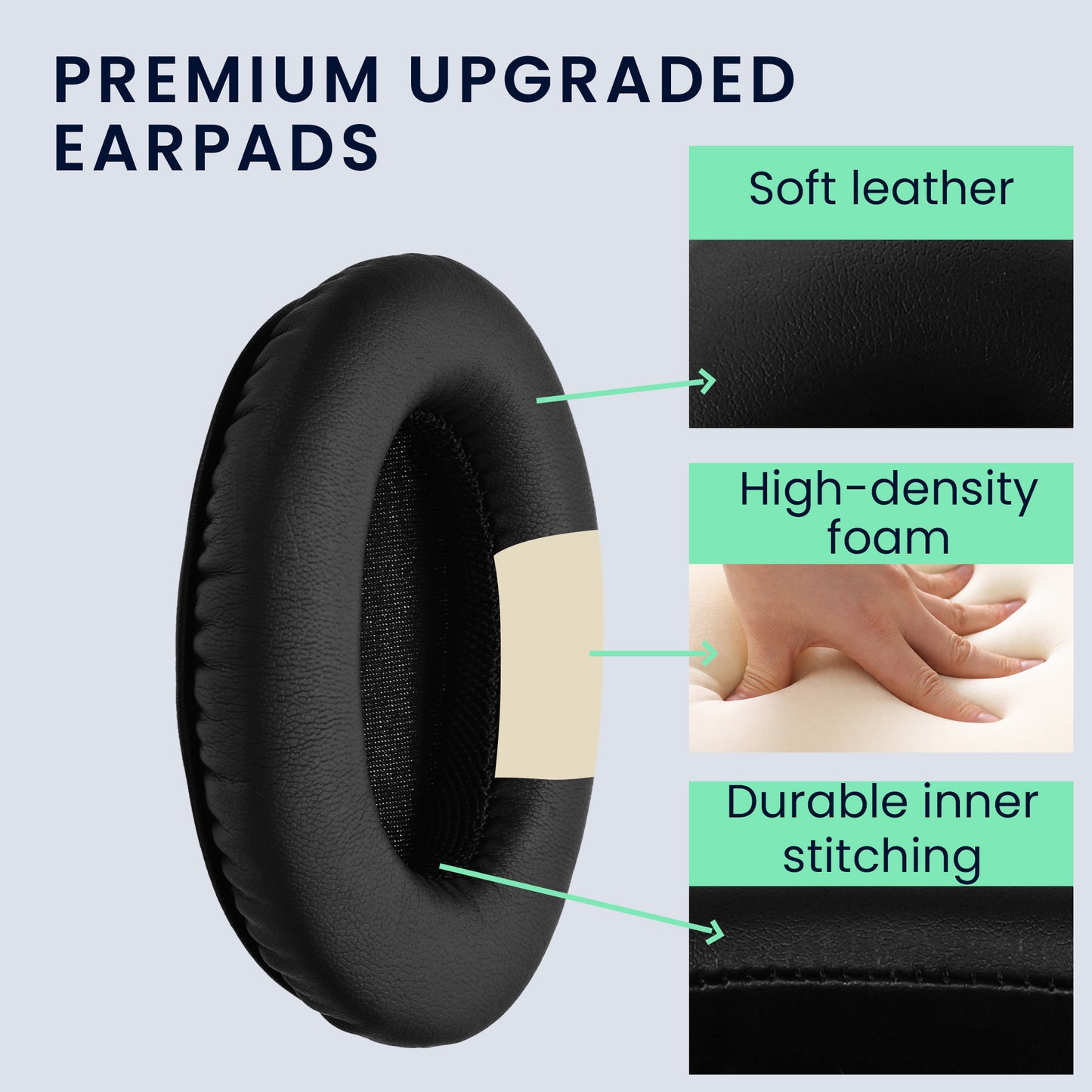 kwmobile Ear Pads for Mpow 059 / H5 / H1 / H7 / H20 Ear Cushions Replacement Parts Headphone Earpads Over Ear Headphones