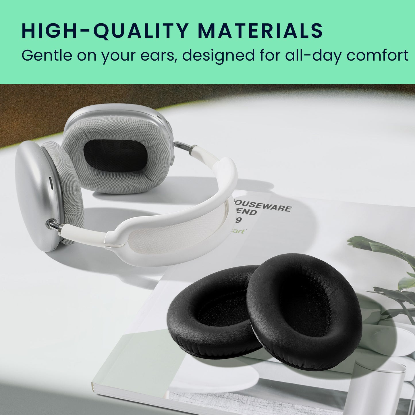 kwmobile Ear Pads for Mpow 059 / H5 / H1 / H7 / H20 Ear Cushions Replacement Parts Headphone Earpads Over Ear Headphones