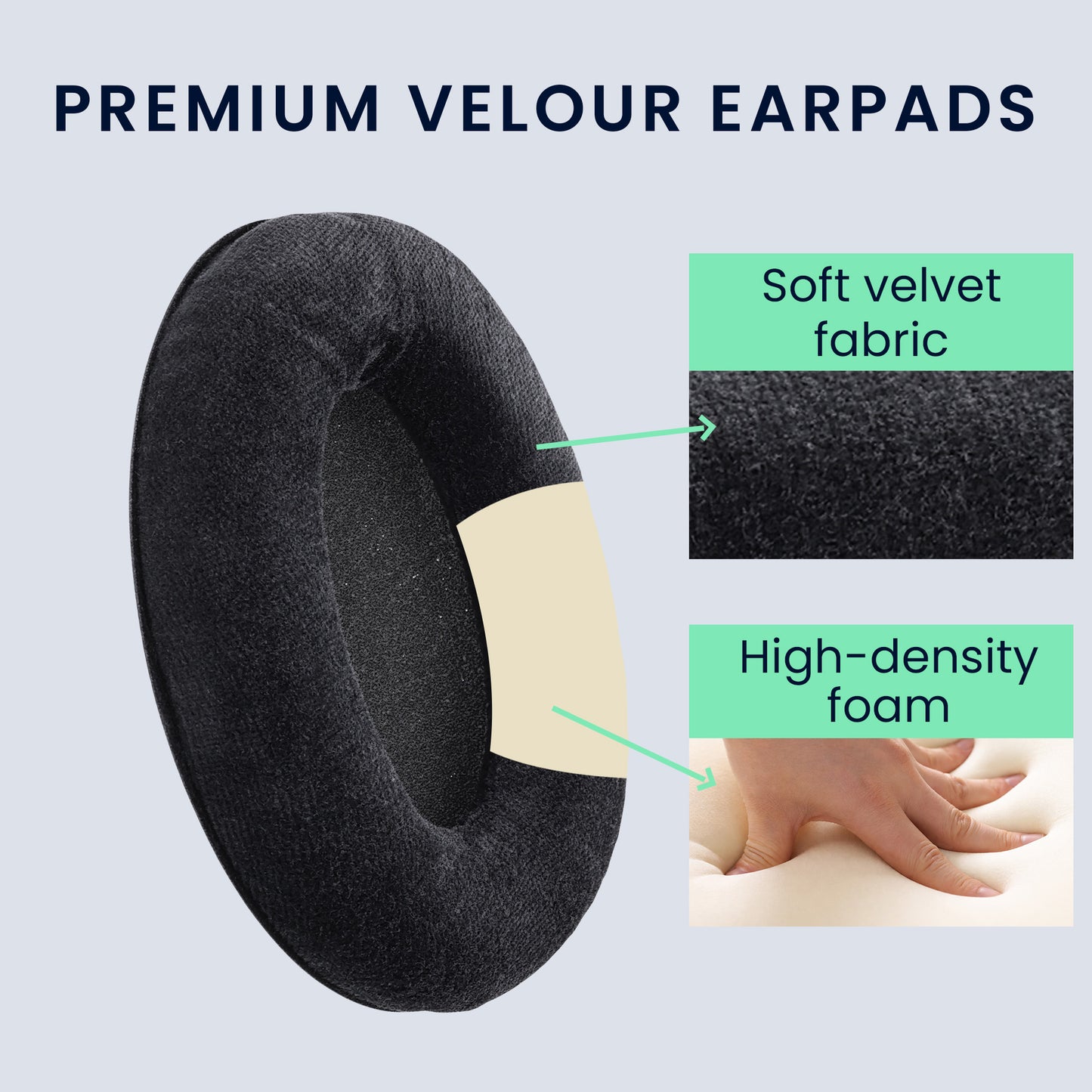 kwmobile Ear Pads for Sennheiser HD515 / HD555 / HD595 / HD518 Ear Cushion Replacement Headphone Spare Parts Headphone Replacement Pads Over Ear Headphones
