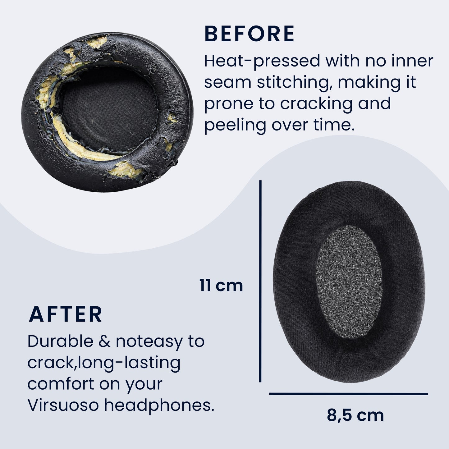 kwmobile Ear Pads for Sennheiser HD515 / HD555 / HD595 / HD518 Ear Cushion Replacement Headphone Spare Parts Headphone Replacement Pads Over Ear Headphones