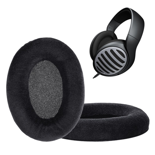 kwmobile 2x Velours Ohr Polster für Sennheiser HD515 / HD555 / HD595 / HD518 Ohrpolster - Ersatz Ohrpolster - Kopfhörer Ersatzteile - Kopfhörer Ersatzpolster für Over Ear Headphones Schwarz  