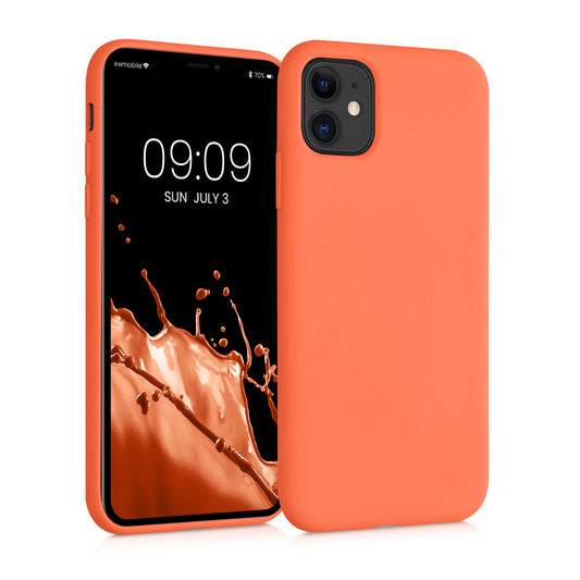 kwmobile Case Compatible with Apple iPhone 11 Case - Rubberized Silicone Phone Cover - Protective Case for Wireless Charging - Case