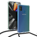 kwmobile Necklace Case compatible with Samsung Galaxy M30s Silicone Cover with Lanyard Strap Phone Case Transparent