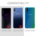 kwmobile Necklace Case compatible with Samsung Galaxy M30s Silicone Cover with Lanyard Strap Phone Case Transparent