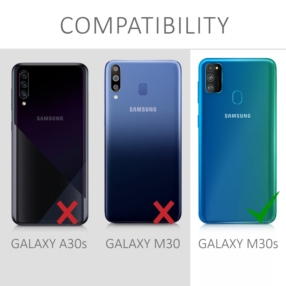 kwmobile Necklace Case compatible with Samsung Galaxy M30s Silicone Cover with Lanyard Strap Phone Case Transparent