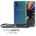 kwmobile Necklace Case compatible with Samsung Galaxy M30s Silicone Cover with Lanyard Strap Phone Case Transparent