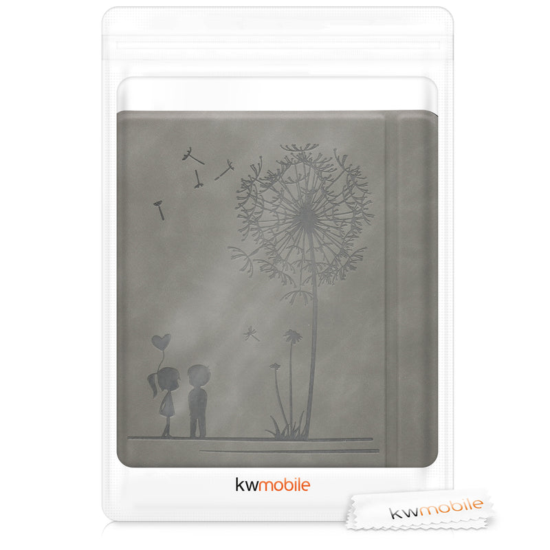 kwmobile Case for Tolino Vision 5 - eReader Cover Made of Faux Leather with Auto Sleep Function - Dandelion Love
