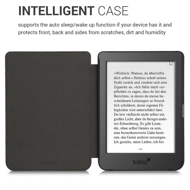kwmobile Protective Case for Tolino Page 2 Cover - eReader Flip Case with Auto Sleep Function
