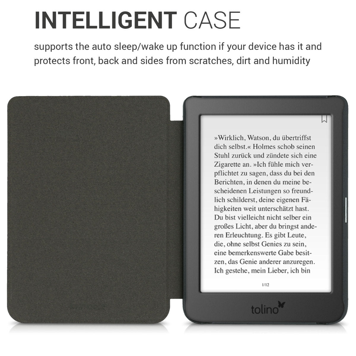 kwmobile Protective Case for Tolino Page 2 Cover - eReader Flip Case with Auto Sleep Function