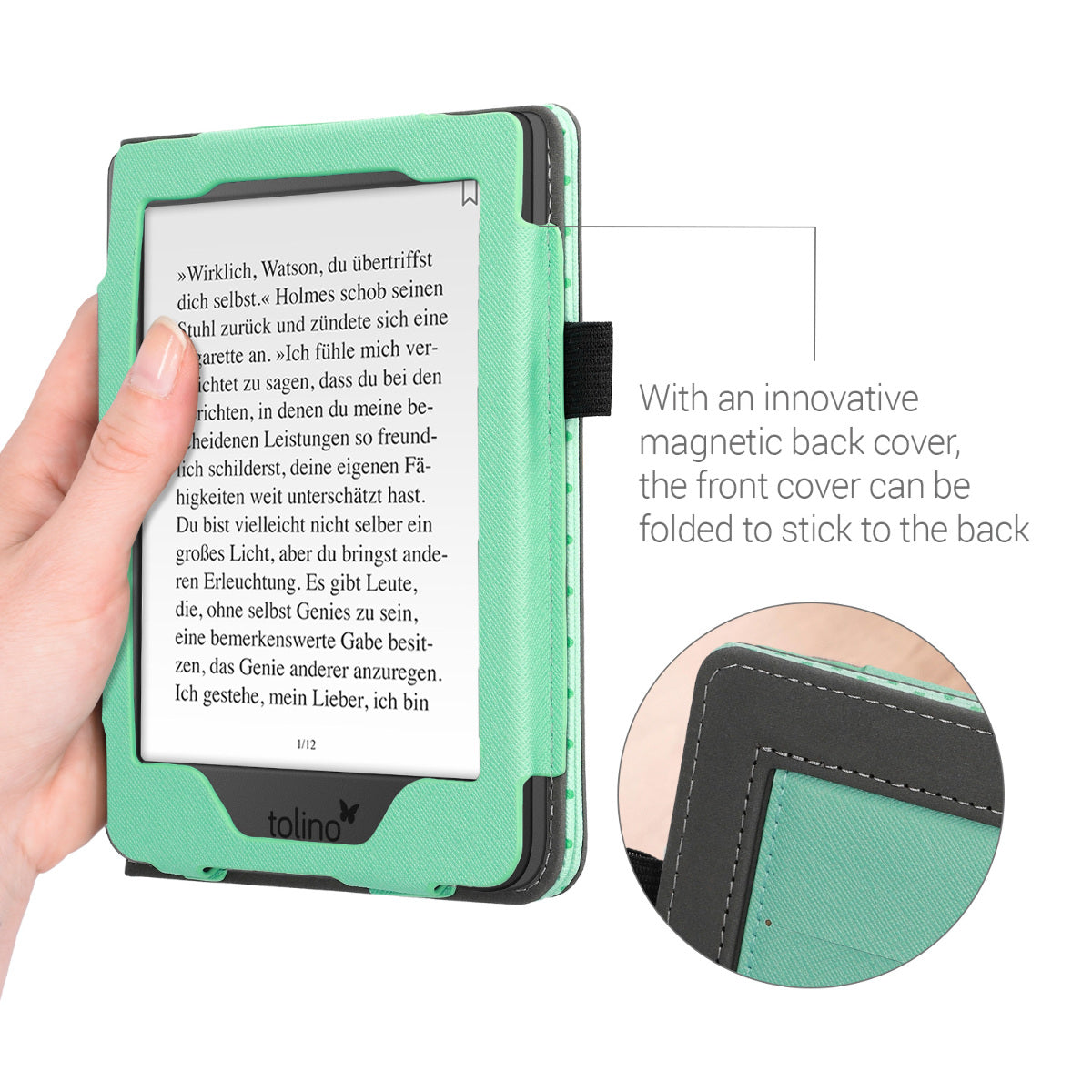 Tolino Page 2 with Hand Strap Flip Case