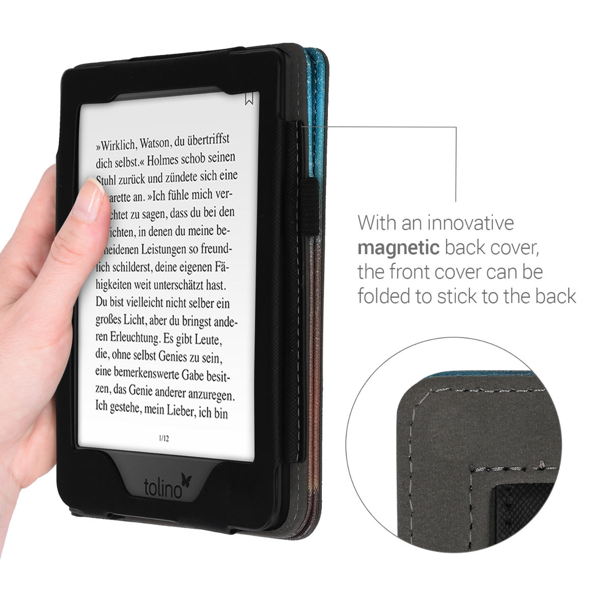Tolino Page 2 with Hand Strap Flip Case